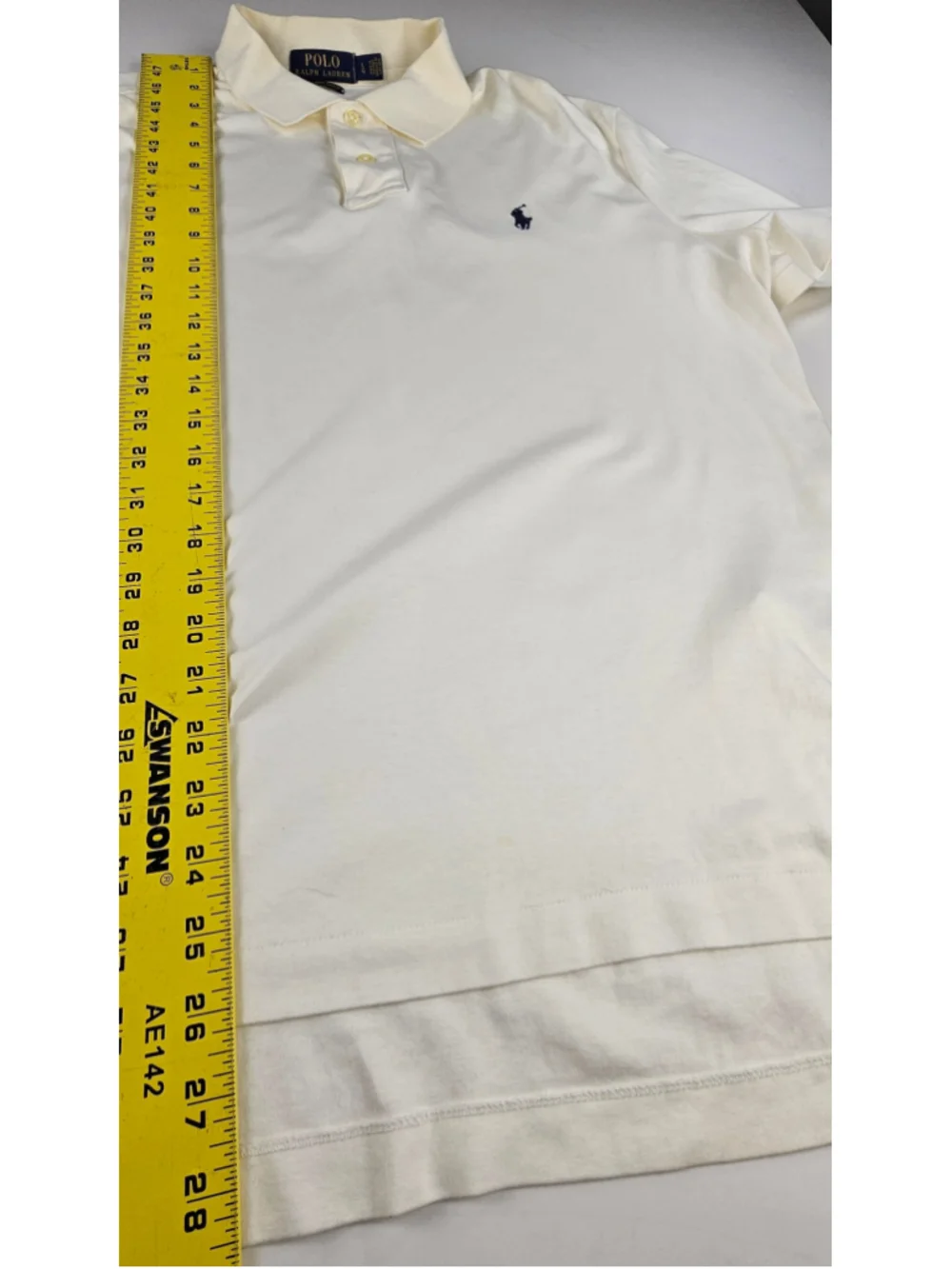 Polo Ralph Lauren Pima Soft Touch Polo Shirt Mens L ivory Cream Pony